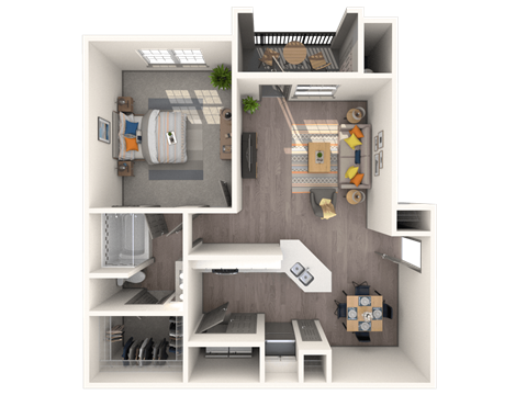 a floor plan of a 1 bedroom apartment